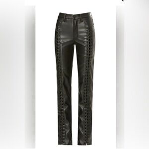 Good American Leather Icon Lace Up Pants